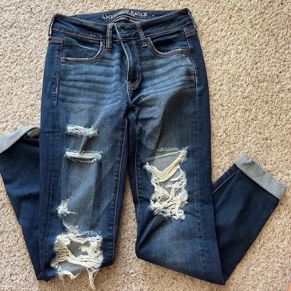 AE dark denim leggings